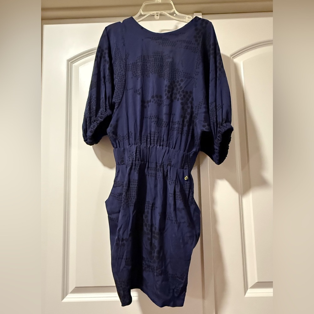 Ever 100% Silk Navy Blue Dress Size P